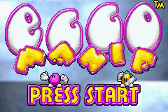 Eggo Mania title screen for GameBoy Advance